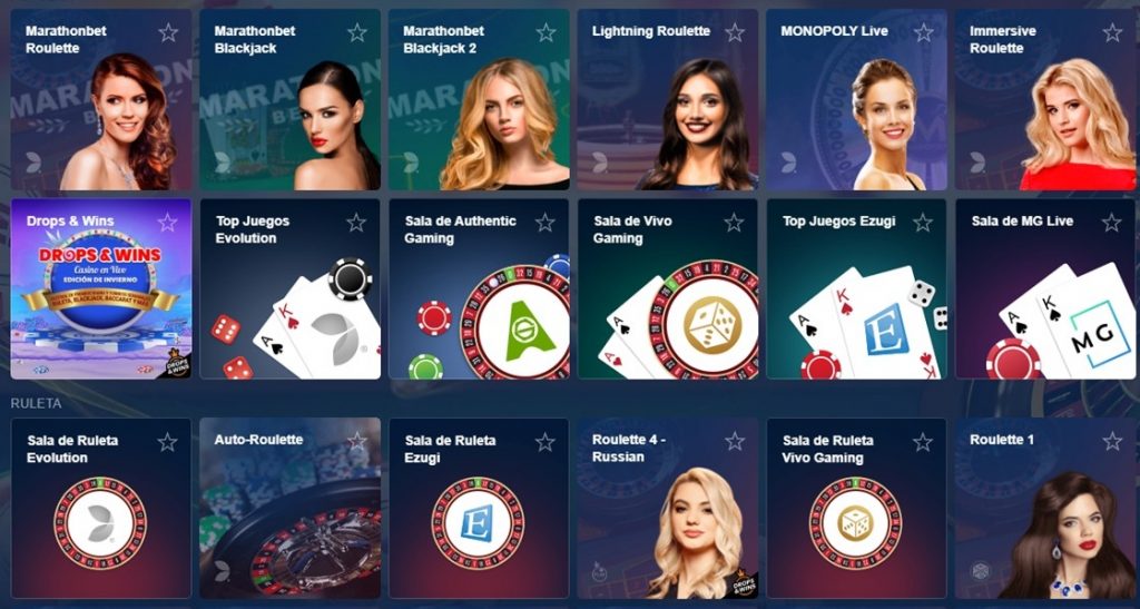 Juegos de slots del Casino de Marathonbet